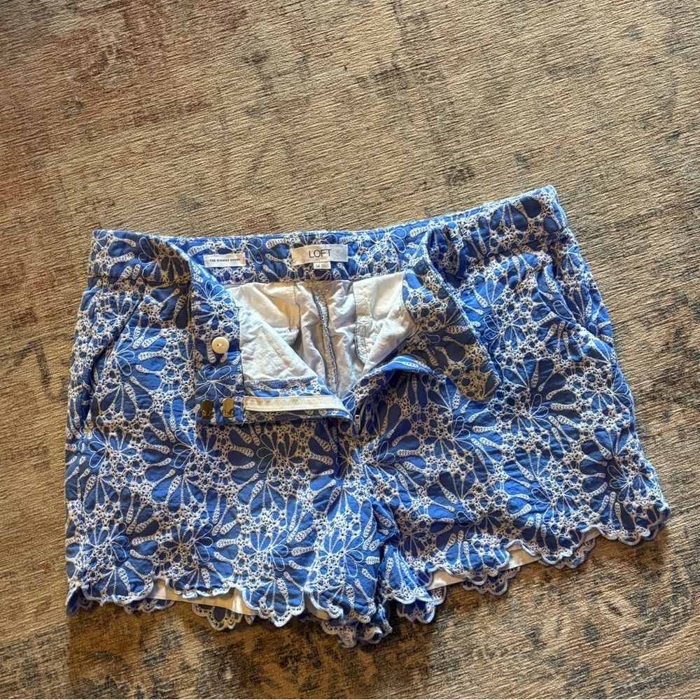 LOFT Blue High Waist Summer Shorts
